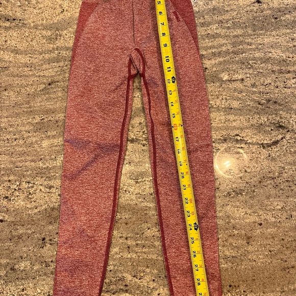 Gymshark Women's Flex High Waisted Burgundy and Red Leggings XS - Picture 2 of 4